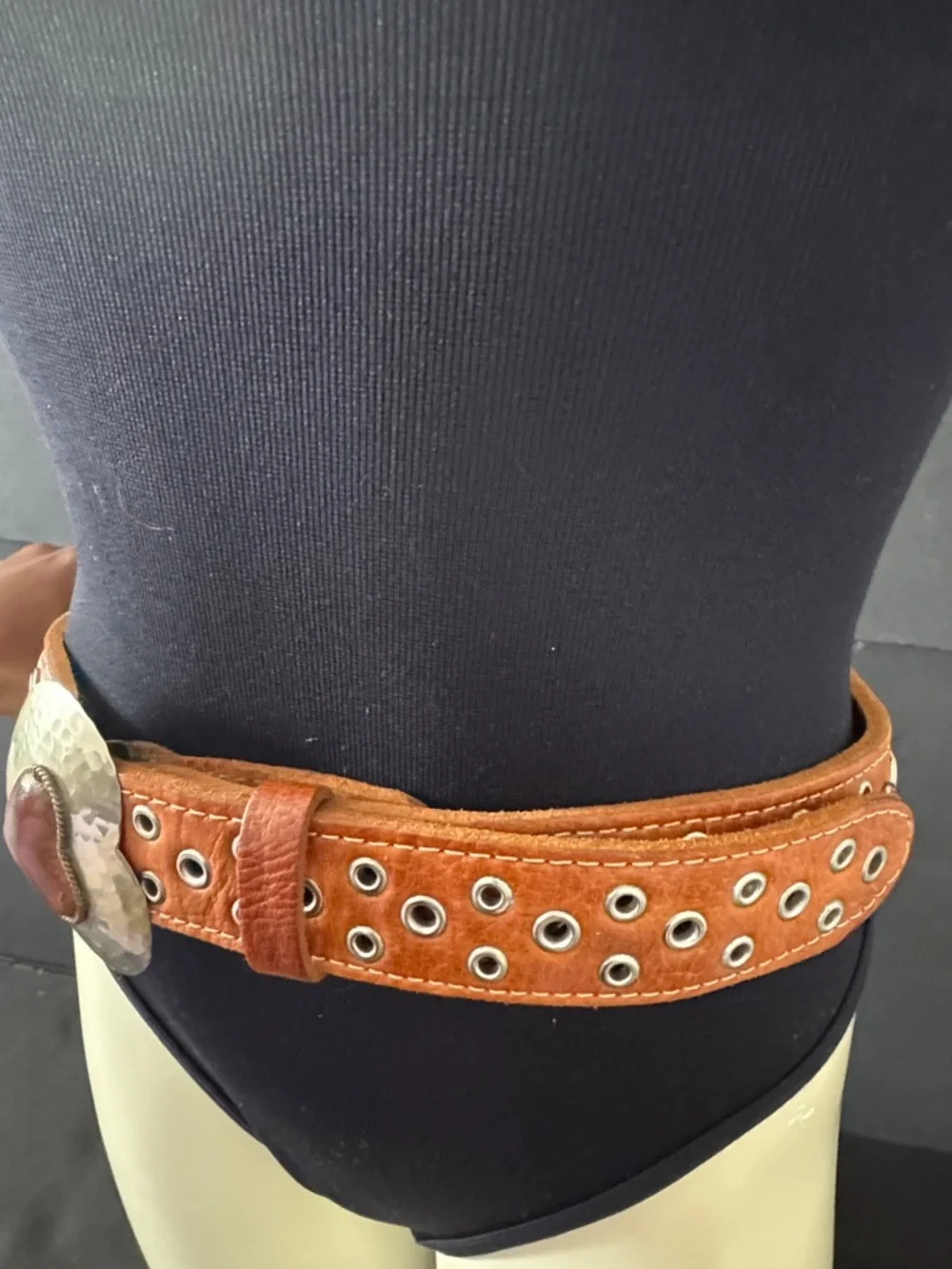 Chico’s Leather Studded Belt with Heart Buckle - Picture 9 of 16